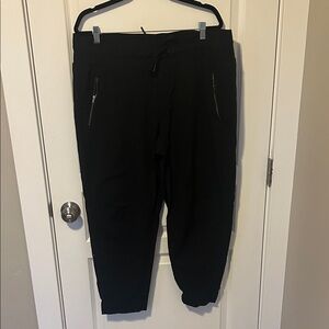Athleta Women's Black Track Pants with Zipper Accents